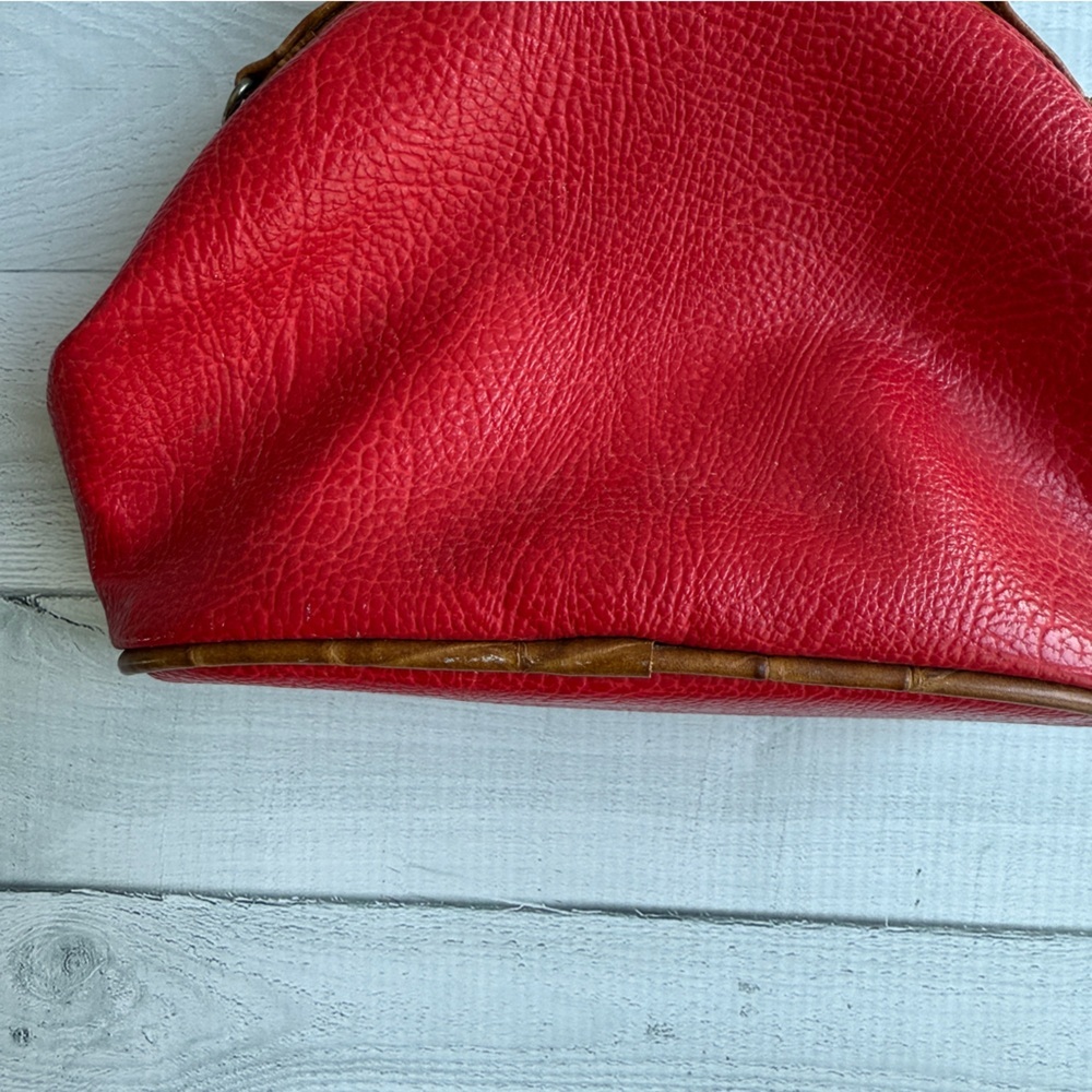 Vintage Jackson Red Faux Leather Handbag with Crossbody Strap - Picture 5 of 11